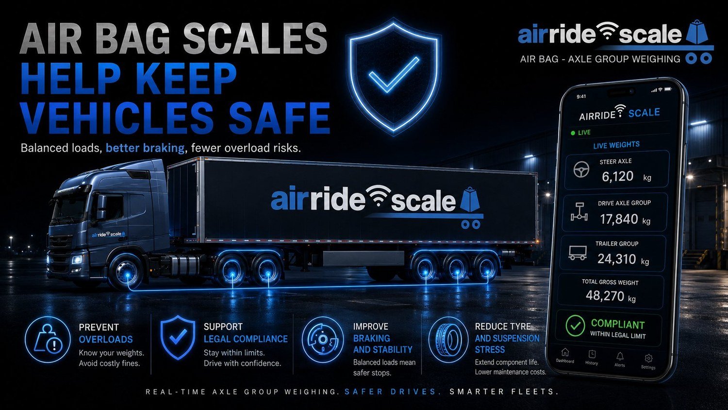 Air bag scales help keep vehicles safe